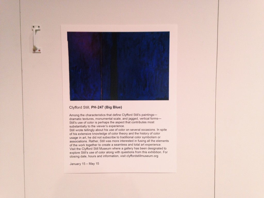 Image of the text panel at the Vicki Myhren Gallery.