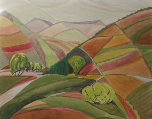 Margaret McKay Tee, Irrigation, c. 1945, watercolor on paper. Collection Kirkland Museum of Fine & Decorative Art, Denver
