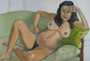 Alice Neel, "Claudia Bach Pregnant," 1975. Oil on canvas. Photo credit: Pennsylvania Academy of the Fine Arts, Art by Women Collection, Gift of Linda Lee Alter.