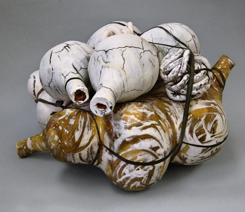 Annabeth Rosen, Stump, 2012, glazed ceramic and rubber inner tube. Image courtesy of the artist.