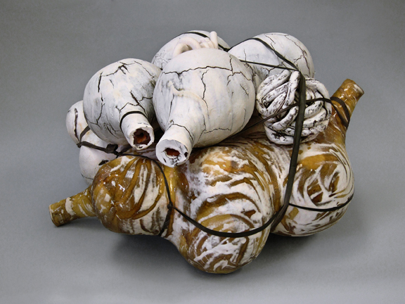 Annabeth Rosen, Stump, 2012, glazed ceramic and rubber inner tube. Image courtesy of the artist.