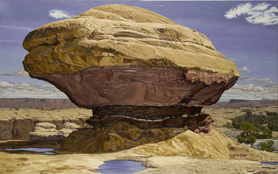 Wooley, Marsha. Balancing Rock,  oil on canvas, 60x96" photo by Bill O'Connor